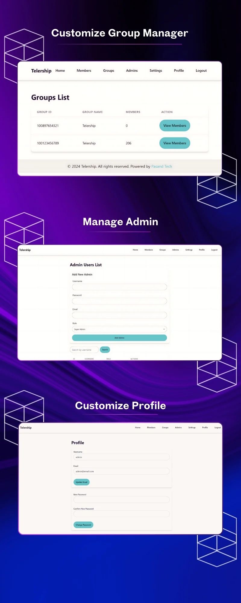 2 Pasand Tech Telership Telegram PaidFree Membership Management Telegram Members Management